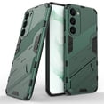 thumbnail image 1 of for Samsung Galaxy S23 Plus Phone Case, Kickstand Rugged Shockproof TPU Matte All-Inclusive Lens Protective Shell Hard PC Back Cover Sturdy Case for Samsung S23+ 5G Phone, Green, 1 of 12