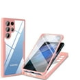 thumbnail image 1 of Tarise for Samsung Galaxy S23 Ultra 5G Case with Built-in Screen Protector, Clear Shockproof Slim Full Body Protection Soft TPU Bumper Rugged Case Cover for Samsung S23 Ultra 6.8 Inch 2023, Pink, 1 of 8