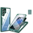 thumbnail image 1 of Tarise for Samsung Galaxy S23 Ultra 5G Case with Built-in Screen Protector, Clear Shockproof Slim Full Body Protection Soft TPU Bumper Rugged Case Cover for Samsung S23 Ultra 6.8 Inch 2023, Green, 1 of 8
