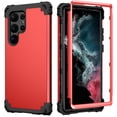 thumbnail image 1 of Tarise for Samsung Galaxy S23 Ultra 5G Case, Dual Layer Heavy Duty Tough Rugged Shockproof Drop Protection Corner Protection Hybrid Protective Phone Case Cover for Samsung S23 Ultra 5G, Red, 1 of 7