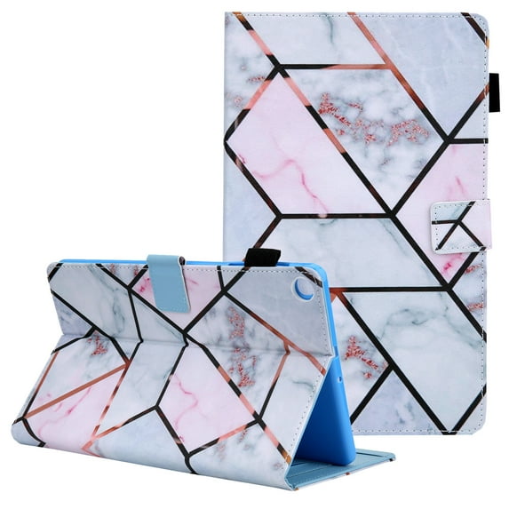 Tarise for Samsung Galaxy Tab A8 10.5 inch Tablet Case, X200 Cover, PU Leather Auto Wake/Sleep Pen Holder Shockproof Anti-Scratch Slim Stand Case Cover for Samsung SM-X200/X205/X207, Marble