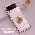 thumbnail image 1 of Tarise for Samsung Galaxy Z Flip 3 5G Phone Case with Ring Holder, Flip 3 Cover, Kickstand Magnetic Plating Frame TPU Shockproof Anti-Scratch Girls Women Men Case Cover for Samsung Z Flip3,Lightpurple, 1 of 12