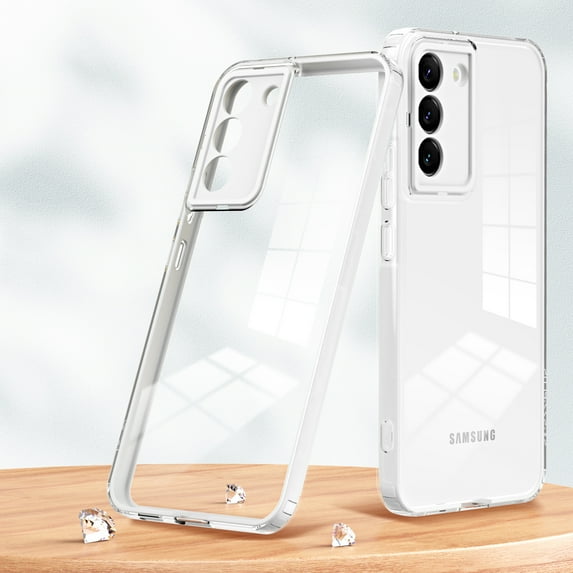Tarise Transparent Case for Samsung Galaxy S22+, Galaxy S22 Plus Clear Case, Non-yellowing Anti-Fingerprint Soft TPU Back Hard PC Frame HD Clear Protective Case for Samsung S22 Plus 5G 6.6", White