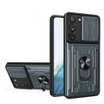 thumbnail image 1 of Tarise Wallet Case for Samsung Galaxy S23 5G with Camera Cover & Kickstand,Slide Lens Protection Card Holder Slot 360°Rotate Ring Hybrid Rugged Bumper Shockproof Case Cover for Samsung S23 5G, Gray, 1 of 8