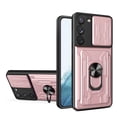 thumbnail image 1 of Tarise Wallet Case for Samsung Galaxy S23 Plus 5G with Camera Cover & Kickstand,Slide Lens Protection Card Holder Slot 360°Rotate Ring Hybrid Rugged Bumper Case Cover for Samsung S23+ 5G, Rosegold, 1 of 8