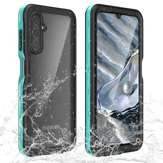Tarise Waterproof Cover Case for Samsung Galaxy A14 5G, Built-in Screen Protector Dustproof Snowproof Hand Strap 360 Degree Full Protection TPU PC Hybrid Clear Outdoor Case for Samsung A14 5G, Blue