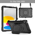 thumbnail image 1 of Tarise iPad 10th Generation Case 10.9 inch 2022, Penci Holder Drop Proof 360°Swivel Ring Stand Shoulder Strap Handle Rugged Kids Girls Women Men Case Cover for iPad 10th Gen 10.9" 5G, Black, 1 of 9