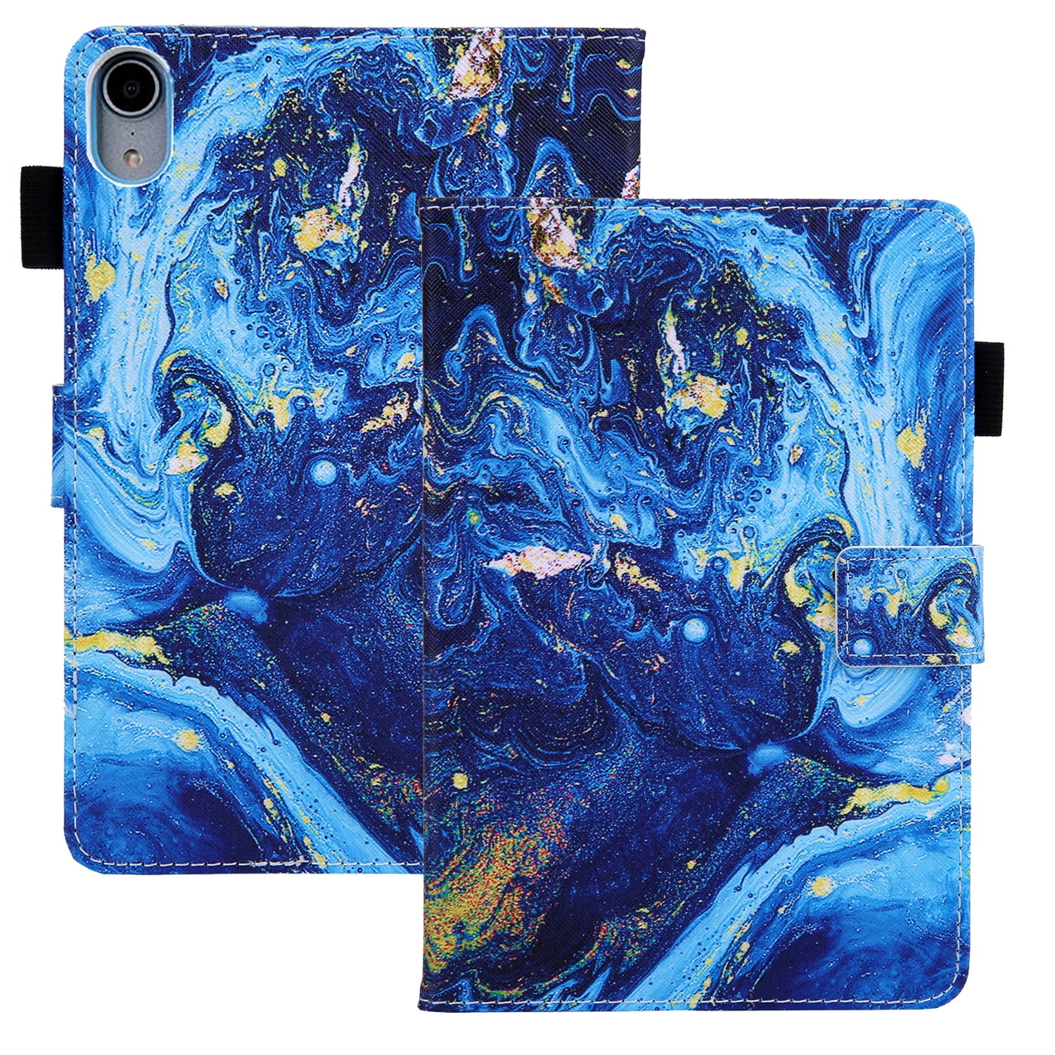 Tarise iPad 10th Generation Case 10.9 inch, iPad 10.9 Covers, PU Leather Auto Wake/Sleep Pencil Holder Shockproof Anti-Scratch Slim Stand Smart Case Cover for Apple iPad 10.9" 10th Gen, Blue Marble