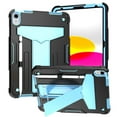 thumbnail image 1 of Tarise for iPad 10th Generation Case with Pencil Holder & Kickstand, Shockproof Drop Proof Kids Friendly Rugged Full Body Protective Case Cover for Apple iPad 10.9 Inch 10th Gen 2022, Black+Blue, 1 of 7