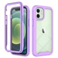 thumbnail image 1 of Tarise for iPhone 12 mini Case with Screen Protector, Shockproof Soft TPU Bumper Rugged Clear Hard PC Back Shell Anti-Scratch All-inclusive Case Cover for Apple iPhone 12 mini 5G 5.4 inch, Purple, 1 of 7