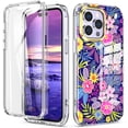 thumbnail image 1 of Tarise iPhone 14 Pro Max Case with Screen Protector, [Wireless Charging] Shockproof Drop Proof Dual Layer Rugged Hybid Back Cover with TPU Impact Resistant for Apple iPhone 14 Pro Max, Flower, 1 of 8