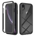 thumbnail image 1 of Tarise for iPhone XR Case with Screen Protector, Shockproof Soft TPU Bumper Rugged Clear Hard PC Back Shell Anti-Scratch Full-Body Protective BumperCase Cover for Apple iPhone XR 6.1 inch, Black, 1 of 7