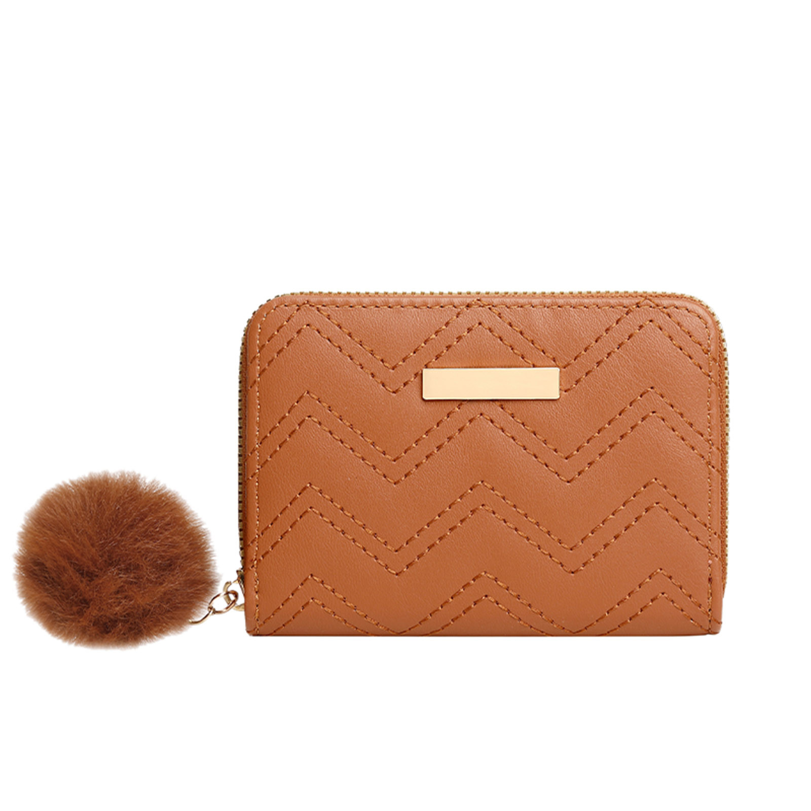 Tarjeteros De Mujer Mujer Purse Brown Cute Fashion Zipper Handheld Solid Color Handheld Bag Short Multi Slot Wallet One Size Walmart