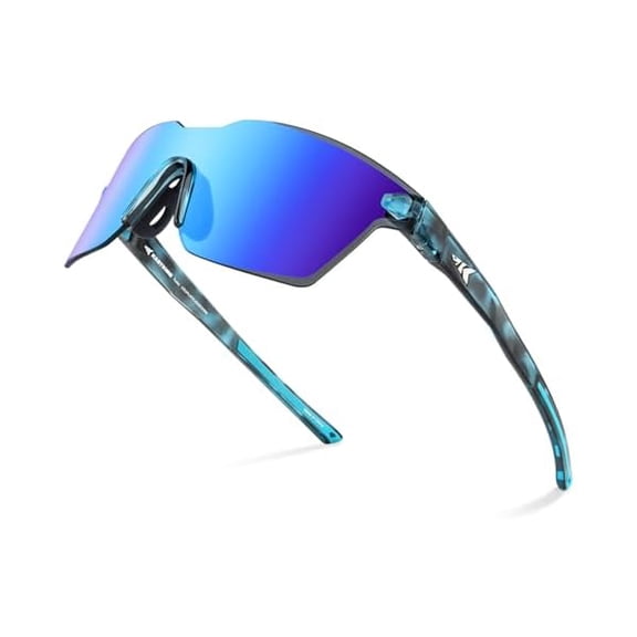 Tarkio Polarized Fishing Sunglasses, Large Single PC Lenses, Rimless Wrap Design, UV400 Protection Sports Sunglasses