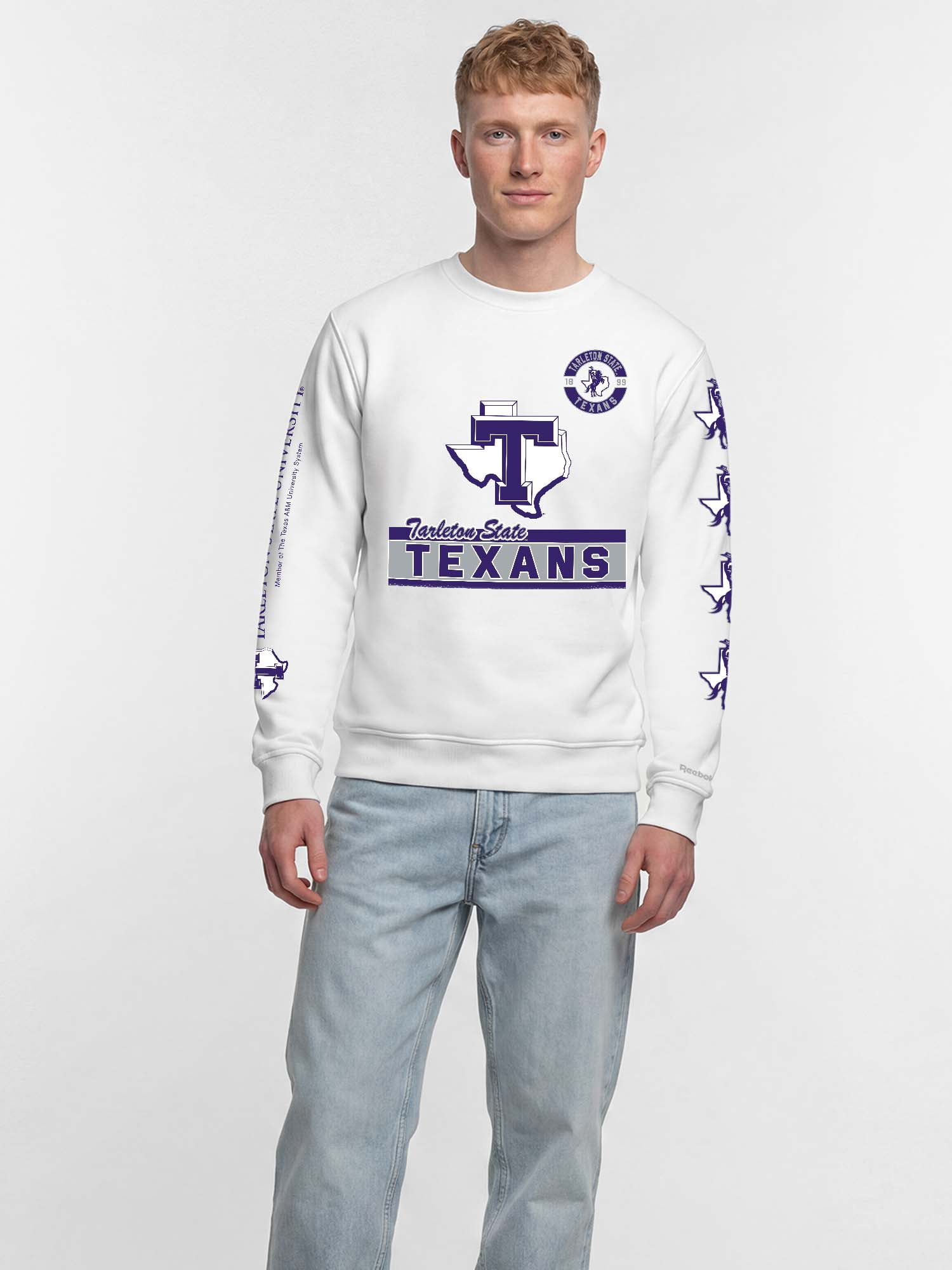 Tarleton State Texans Reebok Mens White Crew Sweatshirt