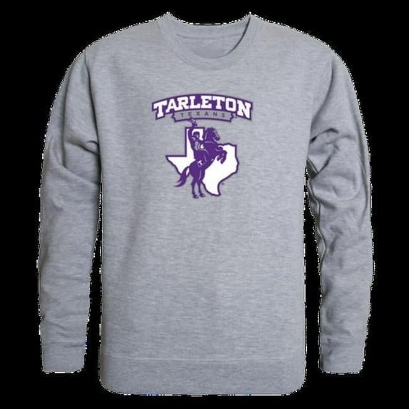 Tarleton State University Texans College Crewneck Sweatshirt, Heather Grey - Small