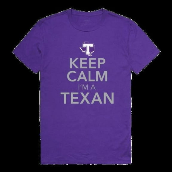 Tarleton State University Texans Keep Calm T-Shirt, Purple - Large