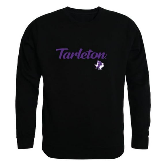 Tarleton State University Texans Script Crewneck Sweatshirt, Black - Medium