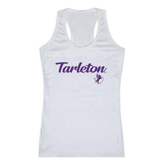 Tarleton State University Texans Script Tank Top, White - Small