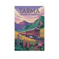 thumbnail image 1 of Tarma Peru Vintage City Travel Poster with Mountain Train And Floral Landscapes Canvas Poster, 1 of 8