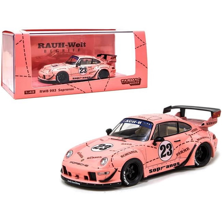 Tarmac RWB 993 ピンクミニカー Tarmac Works T43-014-SO 1-43 Scale Porsche RWB 993 No. 23 Sopranos