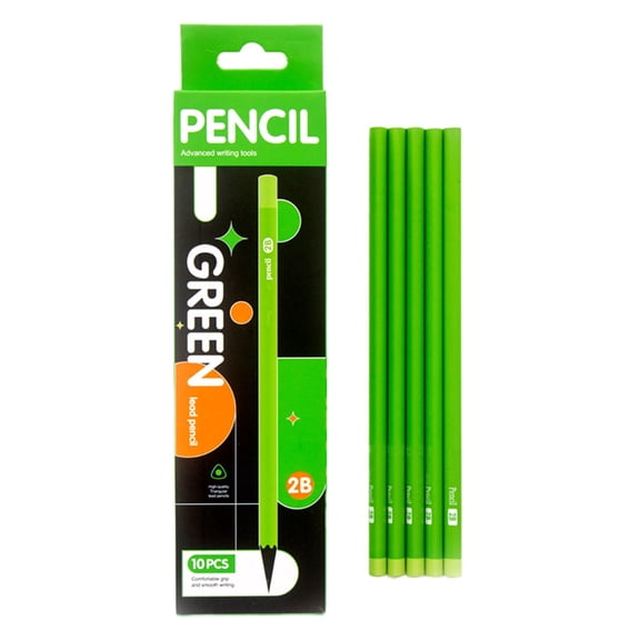 Tarmeek 10 Pack 2B Wood-Cased Pencil Set, Natural Wood Graphite Pencil for Writing and Exam, Smooth Writing Break-Resistant 2B Lead Pencil, Box Set for Office and Daily Use