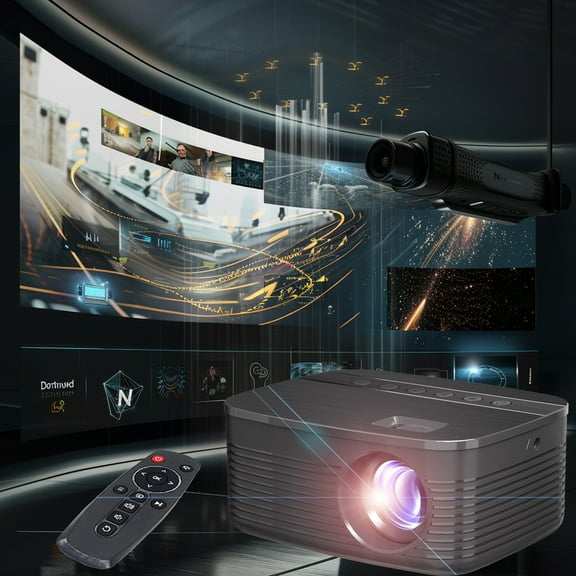 Tarmeek 1080P HD Portable Mini Projector, 100" Display, WiFi Smartphone Wireless Screen Mirroring, Movie Projector with Bluetooth, Auto Keystone, 180 Rotatable, Compatible with TV Stick/HDMI/USB