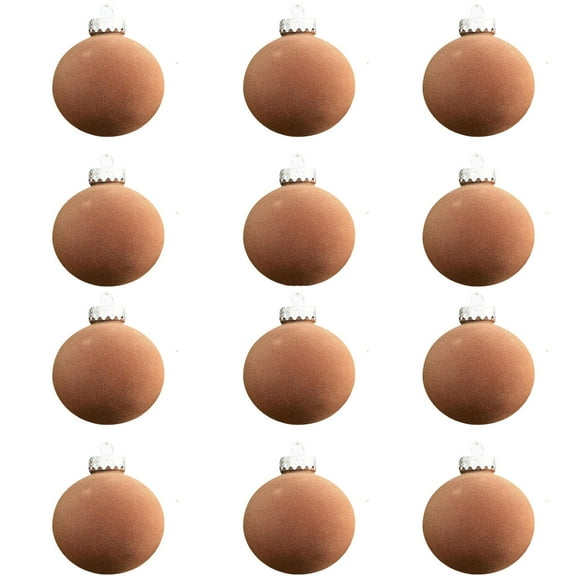 Tarmeek 12Pcs Velvet Christmas Flocking Balls Ornaments for Xmas Christmas Tree, Plastic 3.15 Inch Shatterproof Christmas Tree Decorations Hanging Ball for Holiday Wedding Party Decoration