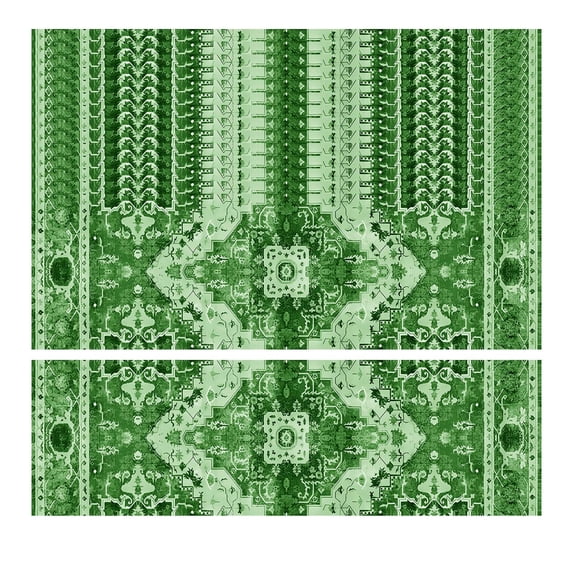 Tarmeek 15 Pcs Non-Slip Stair Treads, Self-Adhesive Anti-Slip Carpet Stairs Rugs, Washable Absorbent Step Mats for Indoor Stairs, Green