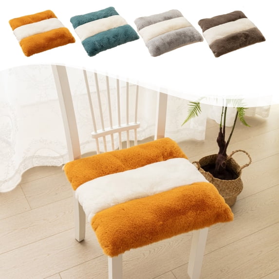 Tarmeek 17x17 Fluffy Chair Pads, Super Soft Thick Cushion for Wooden and Plastic Chairs, Warm Seat Cover for Winter, Perfect Winter Desk Plush Seat Cushion for Students and Home