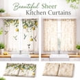 thumbnail image 1 of Tarmeek 2 Panels Kitchen Short Cafe Curtain Tier Set of 2, Voile Fabric Rod Pocket Light Filtering Window Curtains for Kitchen Bathroom Window, Semi-Sheer Short Window Treatment, 47x28 Inches, 1 of 9
