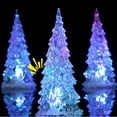 thumbnail image 1 of Tarmeek 2 Pcs Table Top Christmas Tree with Lights, Acrylic 6.5In Mini Colorful LED Christmas Tree Night Light Tabletop for Home Xmas Party Ornaments Christmas Tree Light Decorations Indoor, 1 of 6