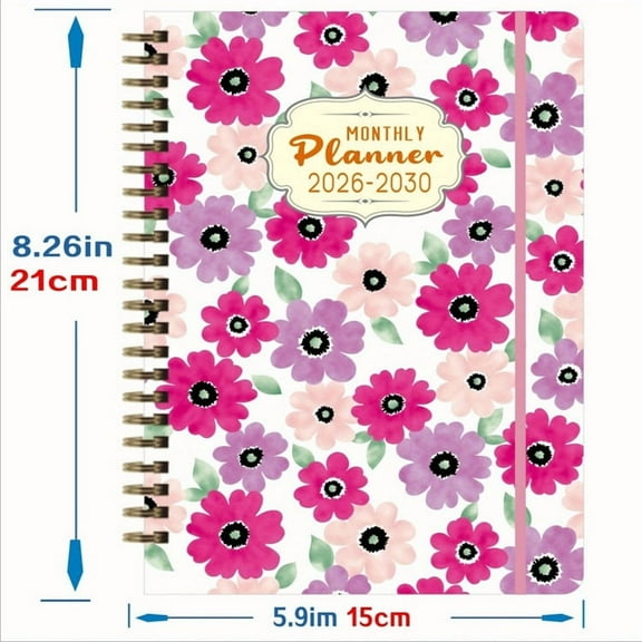 Tarmeek 2026 Daily Planner, A5 Size Hard Cover Spiral Bound Planner for Productivity 2026-2030 60 Monthly Planner, Work & School, Project Management, Perfect New Year Start for Personal Growth