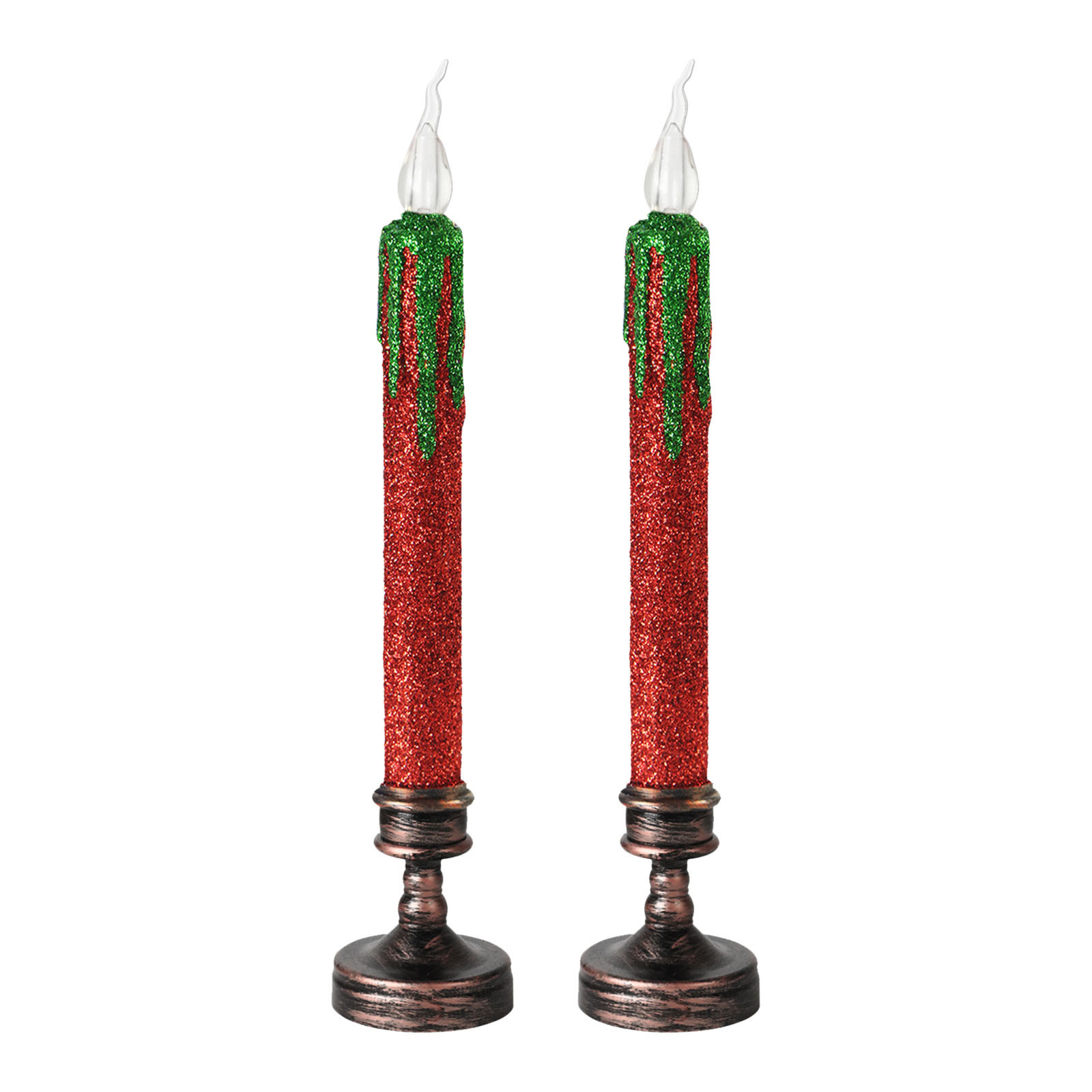 Tarmeek 2PCS Christmas Candles, 10'' LED Windows Candles Battery