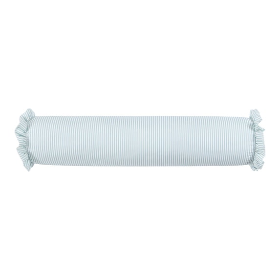 Tarmeek 36x8 Inch Long Ruffle Pillow Light Blue Polyester PP Cotton Fill Soft Decorative Cushion for Sofa Couch Bedroom Living Room