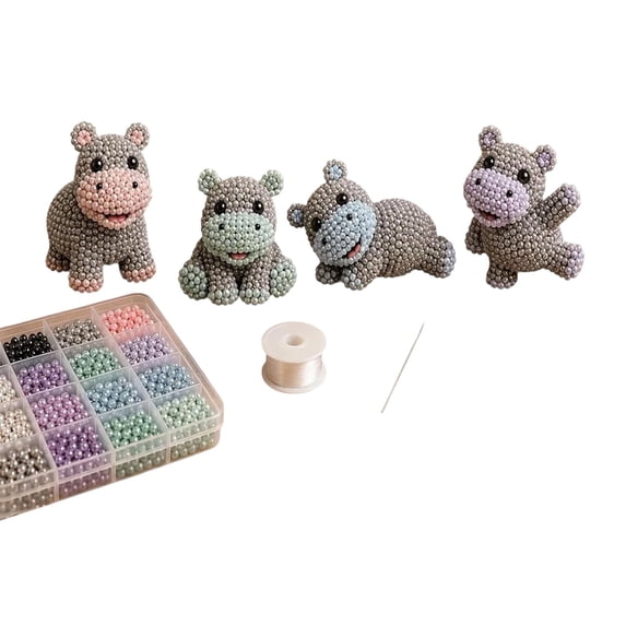 Tarmeek 3D Beaded Animal Kit Miniature Bead Figure DIY Bead Kit for Adults, Beaded Craft Set with Multicolor Plastic Beads, Beginner-Friendly Stress Relief Bead Art Kit for Desk Decoration