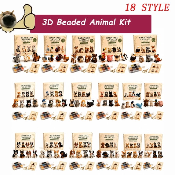 Tarmeek 3D Beaded Craft Kit - DIY Kit for Cozy Puppy, 3D Beaded Dog Desk Decor with ABS Beads, Beginner Friendly Complete Set with Storage Box and Illustrated Guide