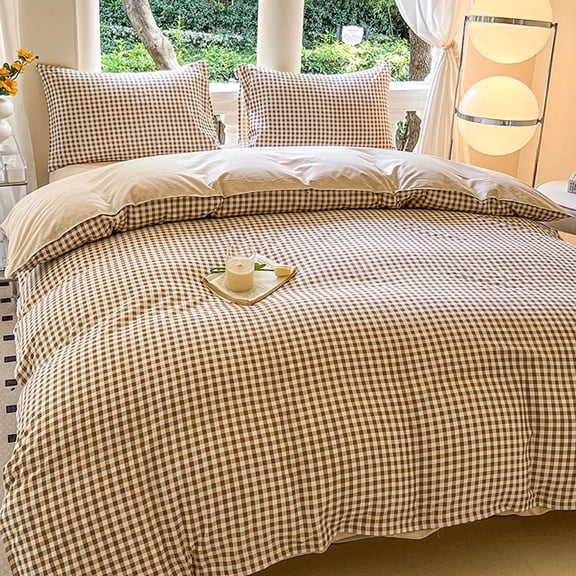Tarmeek 4 Piece Sheet Set Queen Size Deep Pocket Soft Microfiber Bedding Set for Dorm Room Students Single Cartoon Bed Sheets Brown