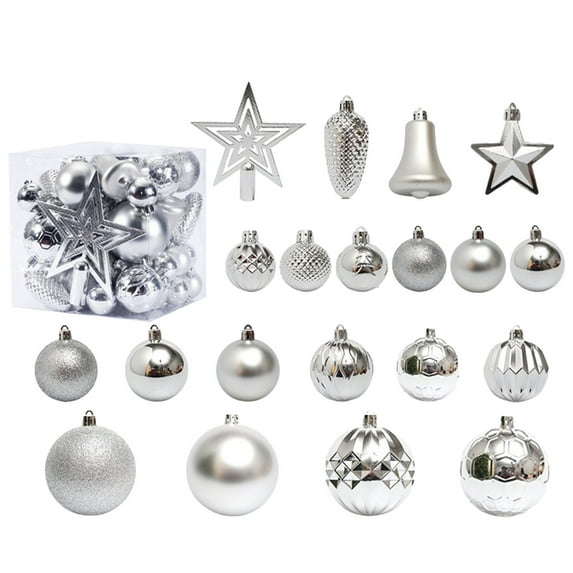 Tarmeek 45PCS Christmas Ball Ornaments Set - Assorted Shatterproof Hanging Tree Ornament Set with Reusable Hand-held Gift Package for Xmas Tree Holiday Party and Home Decor