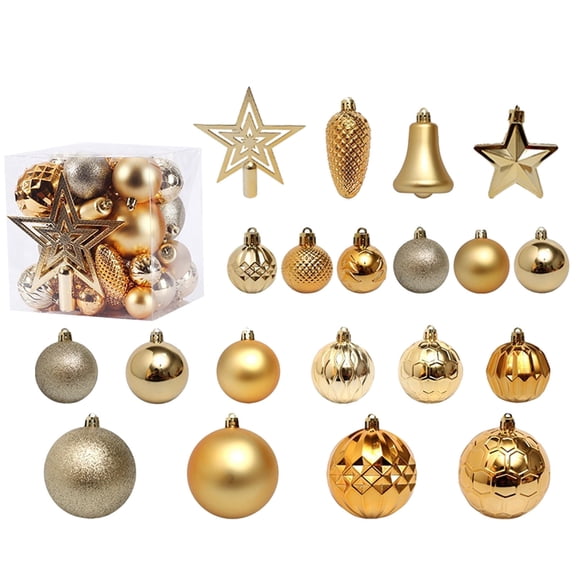 Tarmeek 45PCS Christmas Ball Ornaments Set - Assorted Shatterproof Hanging Tree Ornament Set with Reusable Hand-held Gift Package for Xmas Tree Holiday Party and Home Decor