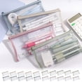 thumbnail image 1 of Tarmeek 5 Pack Mesh Pencil Case Set, Transparent Pen Pouch Large Capacity Pencil Bag, Retro Stationery Organizer Visible Pen Case for Office Home Daily Use, 1 of 7
