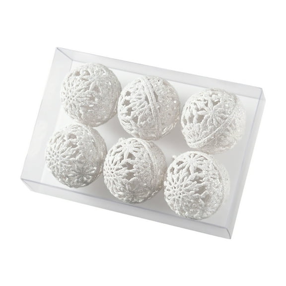 Tarmeek 6Pcs Christmas Ball Ornaments for Xmas Tree, 2.36 Inch Plastic Shatterproof Christmas Tree Decorations Hanging Christmas Ball for Holiday Wedding Party Decoration