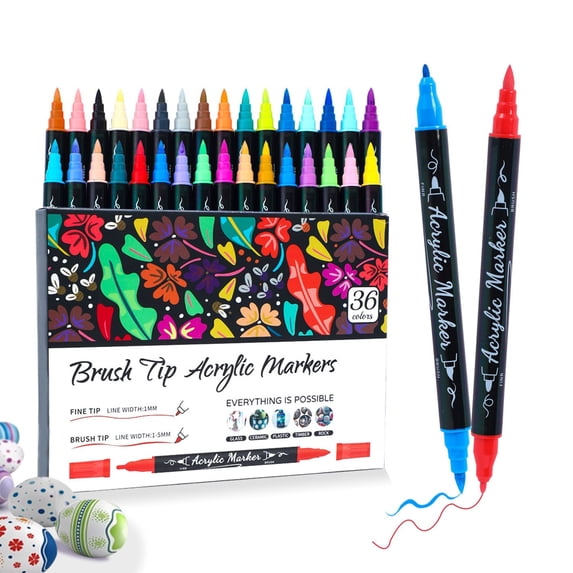 Tarmeek Acrylic Nail Art Pen Set 36pc - Professional Fine Tip Gel Polish Marker Pens for Manicure DIY Design, Easy to Use Drawing Tools for Beginners and Artists