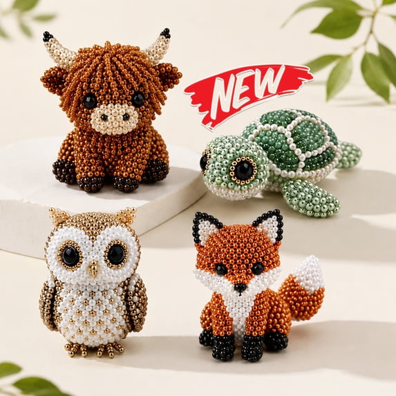 Tarmeek Animal Bead Kit DIY Craft Beading Set - Cute Bead Art Set Handmade Bead Kit for DIY Jewelry Craft, Colorful Beads, Beginner-Friendly, Relaxing Activity Gift Set
