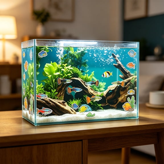 Tarmeek Aquarium Background Sticker 40x30cm Fish Tank Backdrop PVC Wallpaper Self-Adhesive Waterproof 3D Thick Design Bubble-Free for Fish Tank Wall Decoration