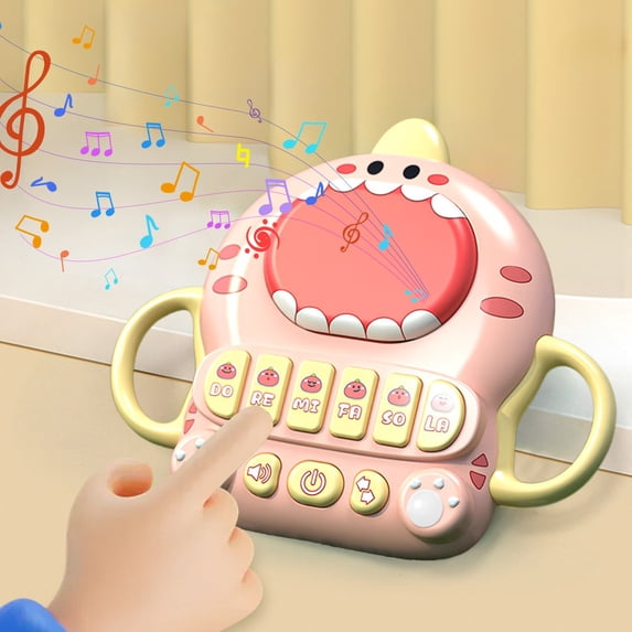 Tarmeek Baby Musical Toy, Electronic Drum Instruments with Light and Sound, Early Educational Development Songs Gift for Infants, Toddlers, Boys, Girls, Christmas Birthday Gifts for Kids, Pink