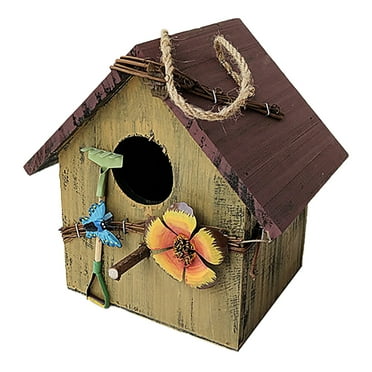 Tarmeek Bird House,Wooden Bird Feeder Outdoor Bluebird House for Outside Clearance,Wooden Birdhouse Finch Cardinals Hanging Birdhouse Nesting Box for Wild Bird