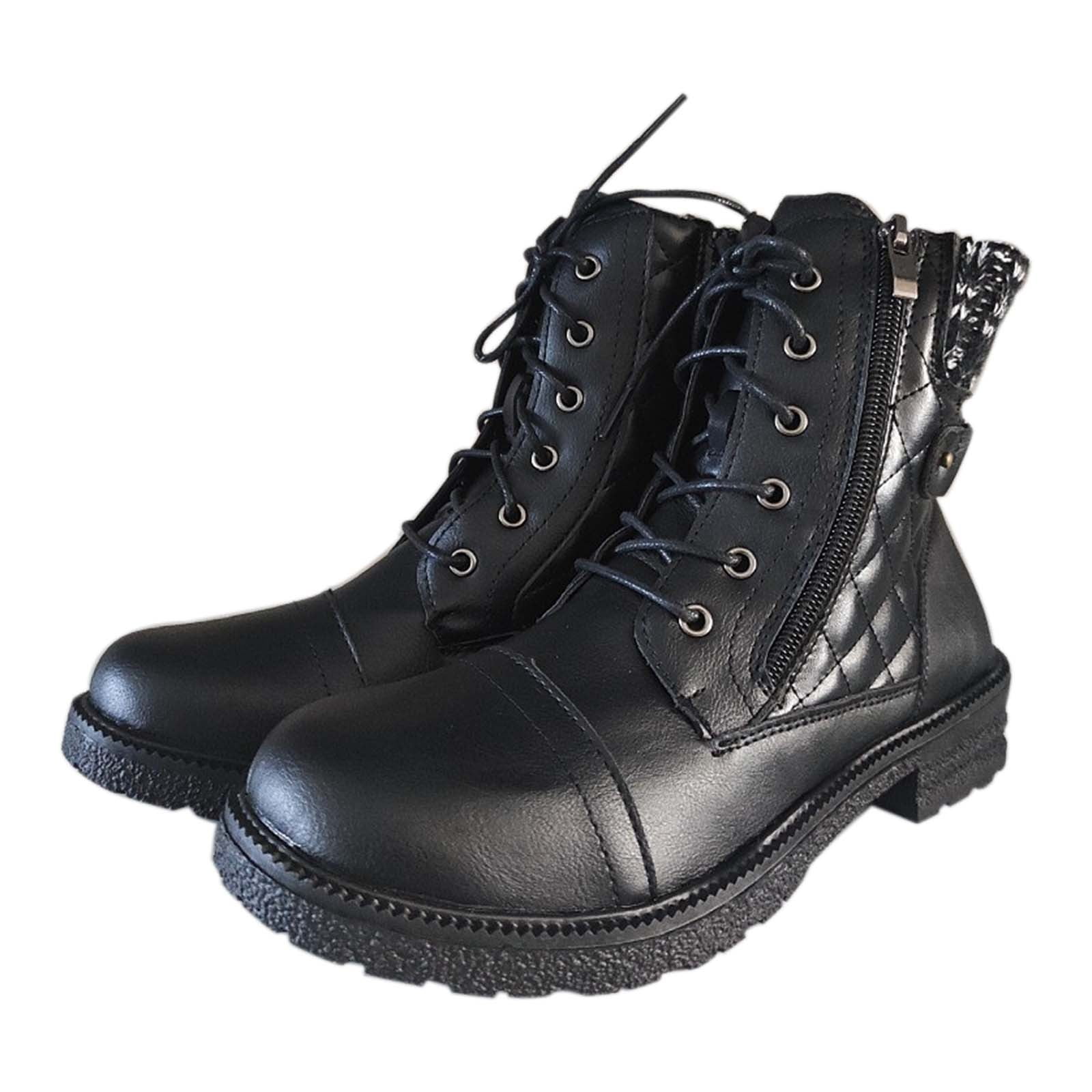 Vintage heeled combat clearance boots