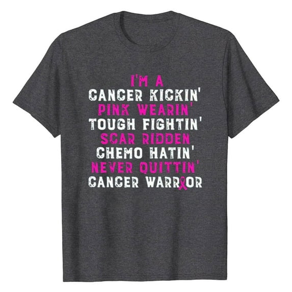 Tarmeek Breast Cancer Shirts Tops for Women/Short Sleeve Shirts/Crewneck Shirt/Tee Shirts with Blessed Breast Cancer Pink Ribbon/Breast Cancer Awareness Breast Cancer Survivor Gifts for Women