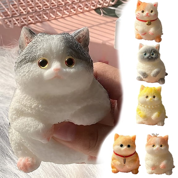 Tarmeek Cat Squishies Toys, Silicone Kwaii Fidget Squeeze Toys, Ultra-Soft Decompression Sensory Stress Relief Toys, Christmas Gifts for 3 4 5 Year Old Kids,Xmas Stocking Stuffers